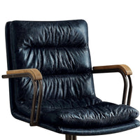 Metal & Leather Executive Office Chair, Vintage Blue - BM163562