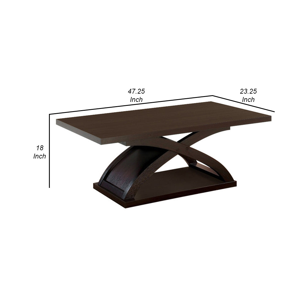 Arkley Contemporary Style Coffee Table, Dark Walnut - BM123070
