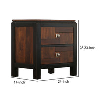 Patra Transitional Nightstand, Acacia & Walnut - BM123140