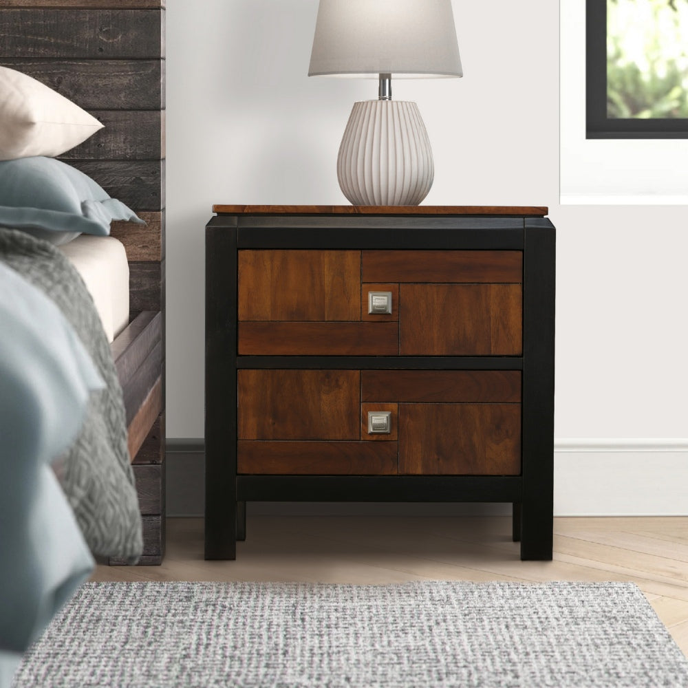 Patra Transitional Nightstand, Acacia & Walnut - BM123140
