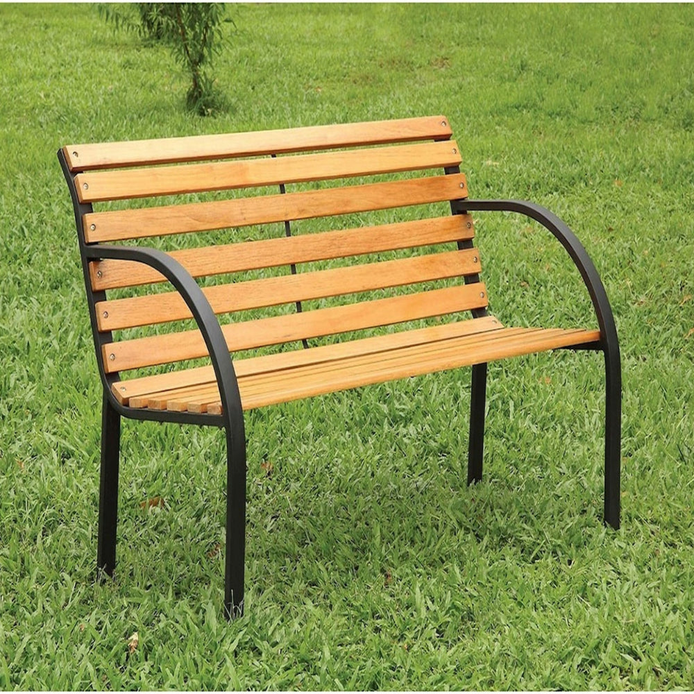 BM123183 Dumas Transitional Style Patio Bench, Natural Oak