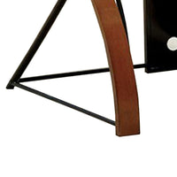 Glass Top Computer Desk with Z Shaped Metal Legs, Brown and Black - BM123639