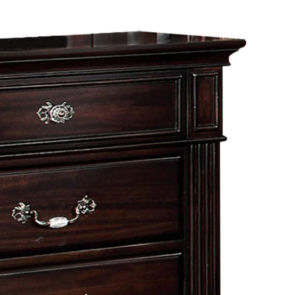 BM137844 Syracuse Traditional Style Beautiful Nightstand, Dark Walnut