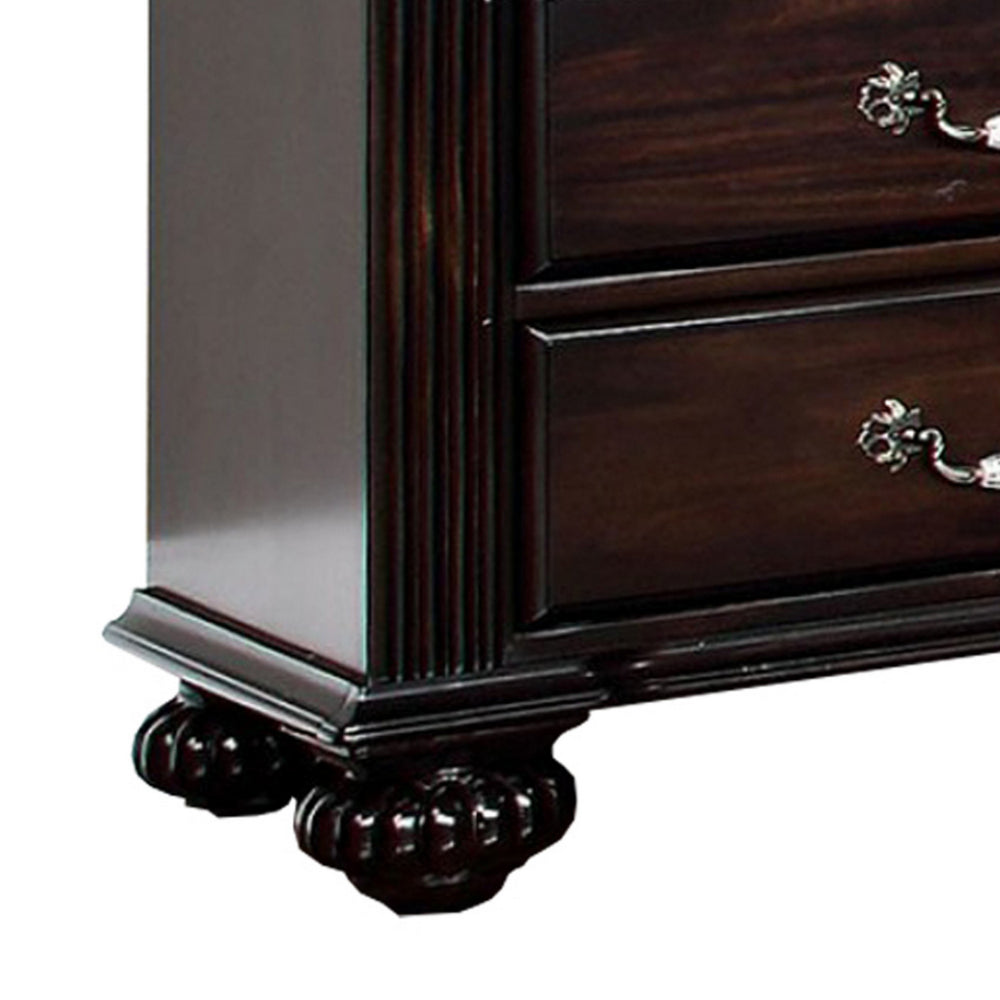 BM137844 Syracuse Traditional Style Beautiful Nightstand, Dark Walnut