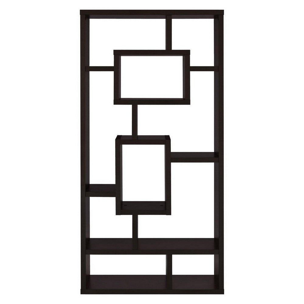 Aesthetic Fine Looking Rectangular Bookcase, Cappuccino Brown - BM156231