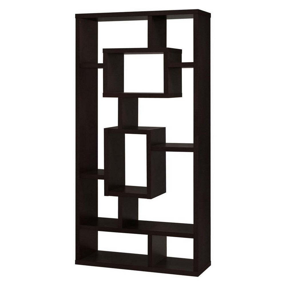 Aesthetic Fine Looking Rectangular Bookcase, Cappuccino Brown - BM156231