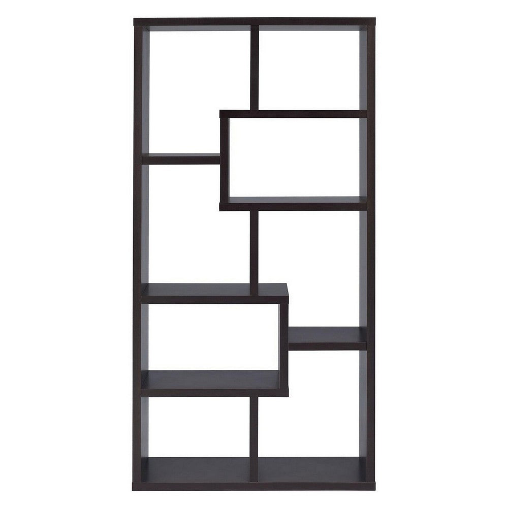 BM156233 Contemporary Asymmetrical Cube Bookcase, Brown