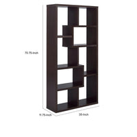 BM156233 Contemporary Asymmetrical Cube Bookcase, Brown