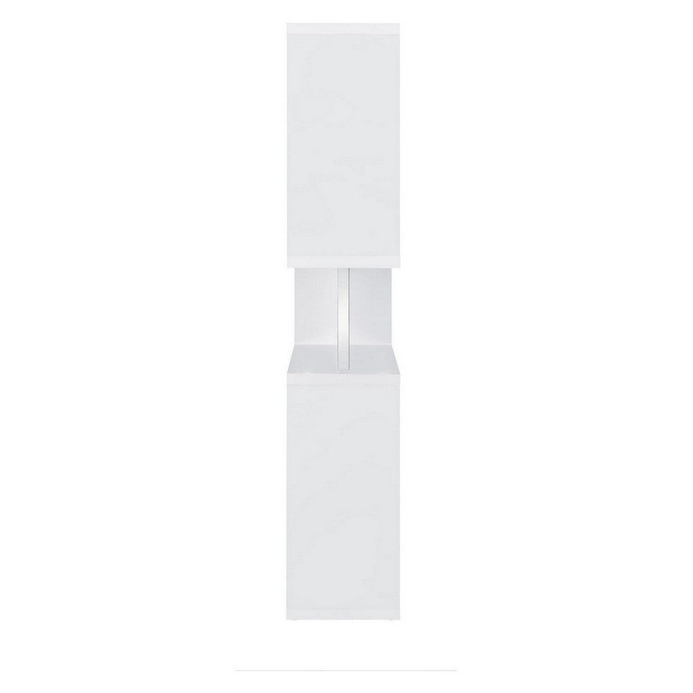 BM156246 Splendid white bookcase With Chrome Support Beams
