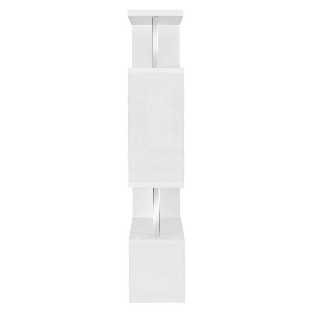 BM156246 Splendid white bookcase With Chrome Support Beams