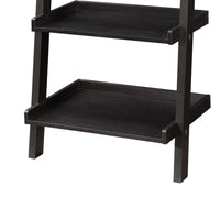 BM159054 Sleek Wooden Ladder Bookcase with 5 Shelves, Brown