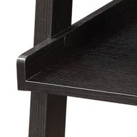 BM159054 Sleek Wooden Ladder Bookcase with 5 Shelves, Brown