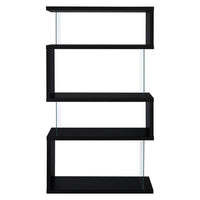 BM159055 Asymmetrical Snaking Wooden Bookcase, Black