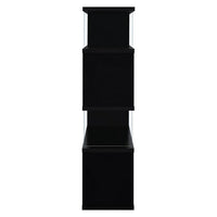 BM159055 Asymmetrical Snaking Wooden Bookcase, Black