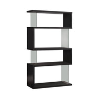 BM159055 Asymmetrical Snaking Wooden Bookcase, Black