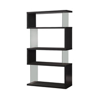 BM159055 Asymmetrical Snaking Wooden Bookcase, Black