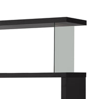 BM159055 Asymmetrical Snaking Wooden Bookcase, Black