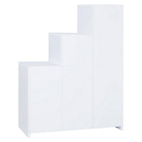 BM159126 Asymmetrical Bookcase with Cube Storage Compartments, White