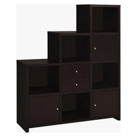 BM159127 Contemporary Bookcase with Stair-like Design, brown