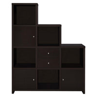 BM159127 Contemporary Bookcase with Stair-like Design, brown