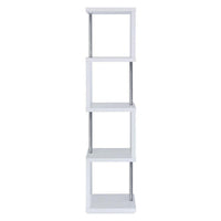 BM159152 Modern Four Tier Wood And Metal  Bookcase, White