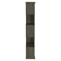 BM159406 Sturdy Semi-Backless Wooden Bookcase, Gray