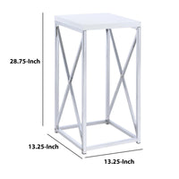 BM160189 Fine-Looking Metal Accent Table , White And Silver