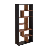 BM163556 Wooden Rectangular Cube Bookcase, Natural Brown & Black