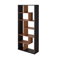 BM163556 Wooden Rectangular Cube Bookcase, Natural Brown & Black