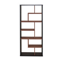 BM163556 Wooden Rectangular Cube Bookcase, Natural Brown & Black