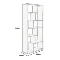 BM163556 Wooden Rectangular Cube Bookcase, Natural Brown & Black