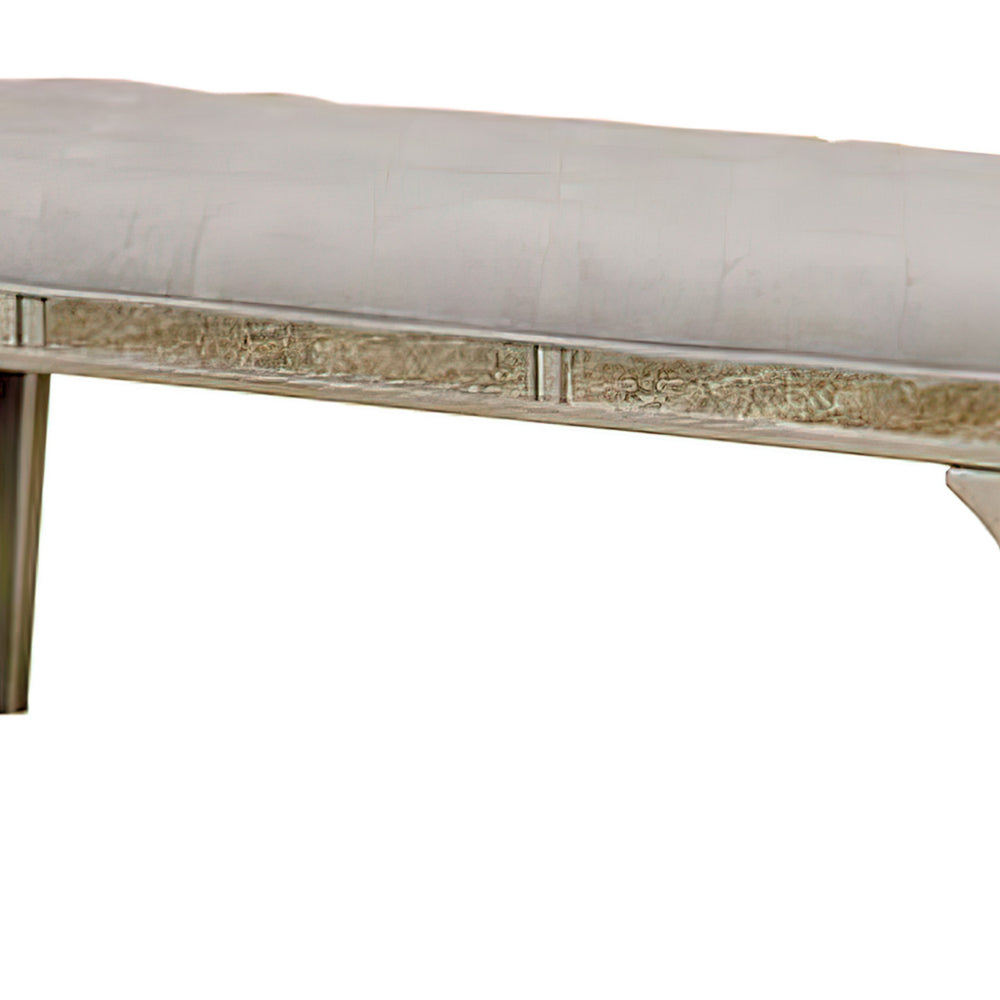 BM166157 Wooden Bench With Comfy Cushioned Seat Gray