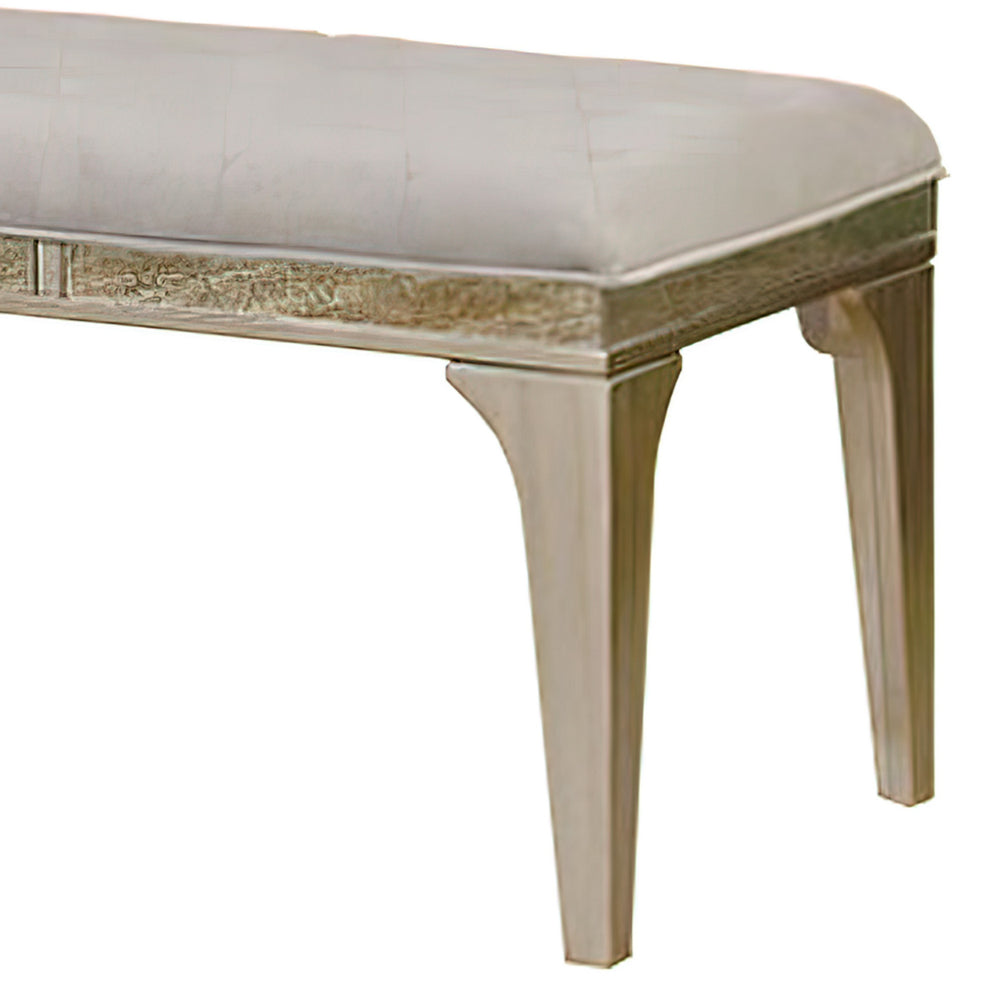 BM166157 Wooden Bench With Comfy Cushioned Seat Gray