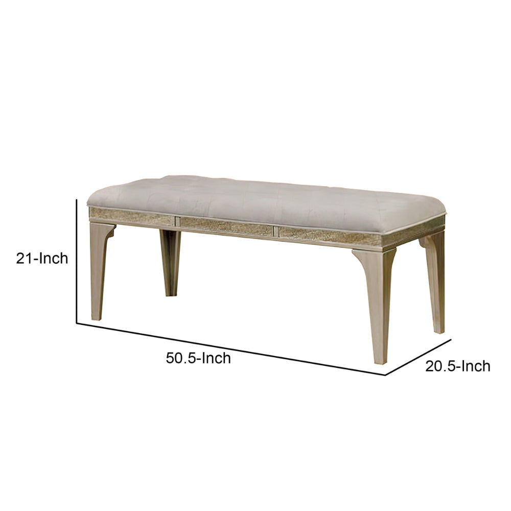 BM166157 Wooden Bench With Comfy Cushioned Seat Gray