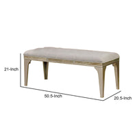 BM166157 Wooden Bench With Comfy Cushioned Seat Gray