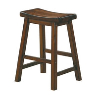 24" Counter Height Stool with Saddle Seat, Distressed Cherry Brown, Set Of 2 - BM175980