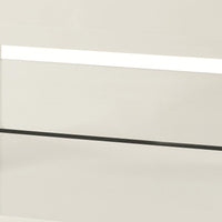 Modern Coffee Table With Rounded Corners & Clear Tempered Glass Shelf, White