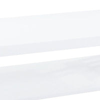 Contemporary Wooden Coffee End Table With Designer Sides & Shelf, Glossy White