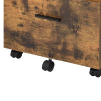 Wooden File Cabinet With Open Compartment And Drawer, Oak Brown And Black - BM185353