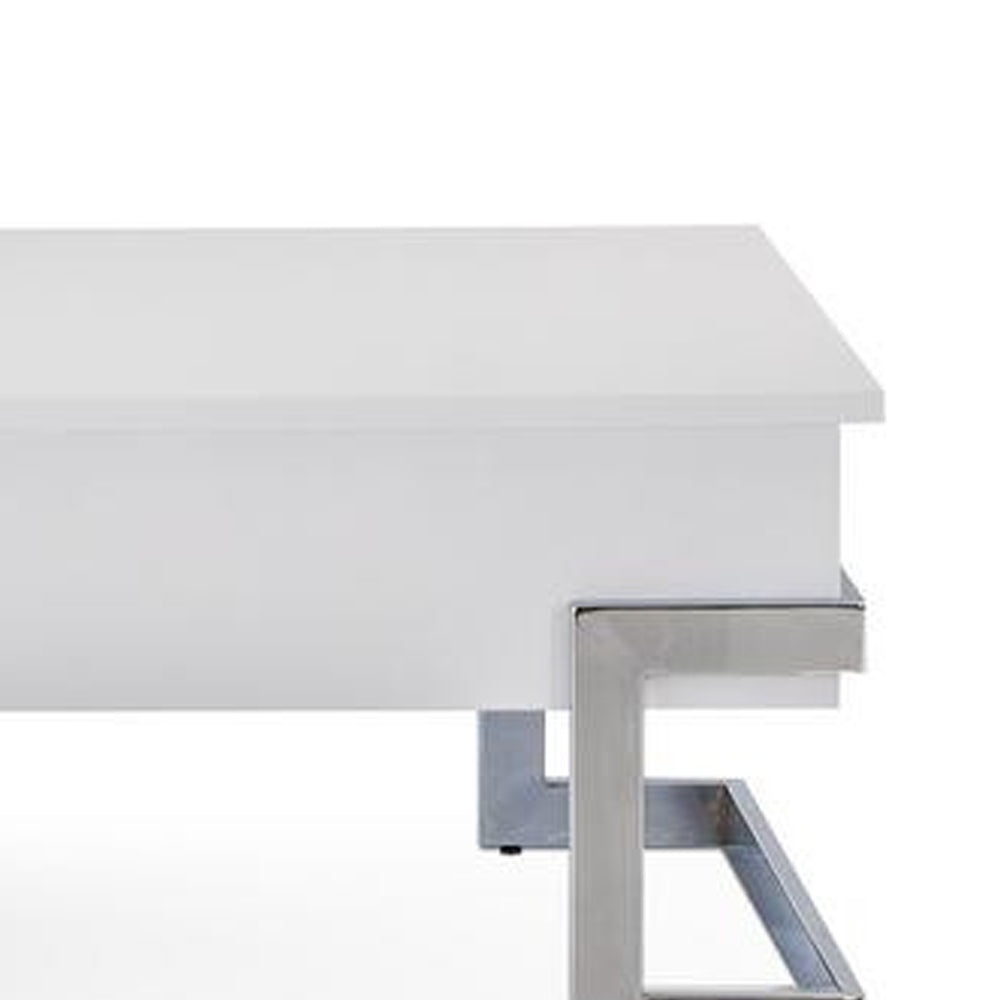 BM185788 Wooden Coffee Table With Lift Top Storage Space, White
