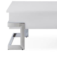 BM185788 Wooden Coffee Table With Lift Top Storage Space, White