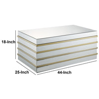 Rectangular Metal and Mirror Coffee Table, Silver and Gold - BM186939
