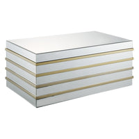 Rectangular Metal and Mirror Coffee Table, Silver and Gold - BM186939