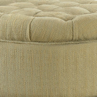 BM194137 - Fabric Upholstered Wooden Ottoman with Tufted Lift Off Lid Storage, Beige and Brown