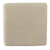 BM195206 - Open Back Metal Counter Stool with Fabric Upholstered Padded Seat, Beige and Black