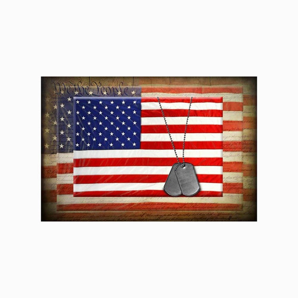 Canvas American Flag with Necklace Wall Print, Large, Multicolor - BM205900