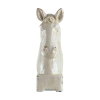Transitional Style Ceramic Horse Head Decor Piece, Large, Beige - BM206726