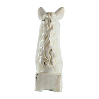 Transitional Style Ceramic Horse Head Decor Piece, Large, Beige - BM206726