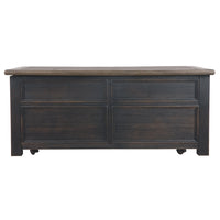 Wooden Lift Top Coffee Table with Drawers and Caster, Black and Brown - BM207232