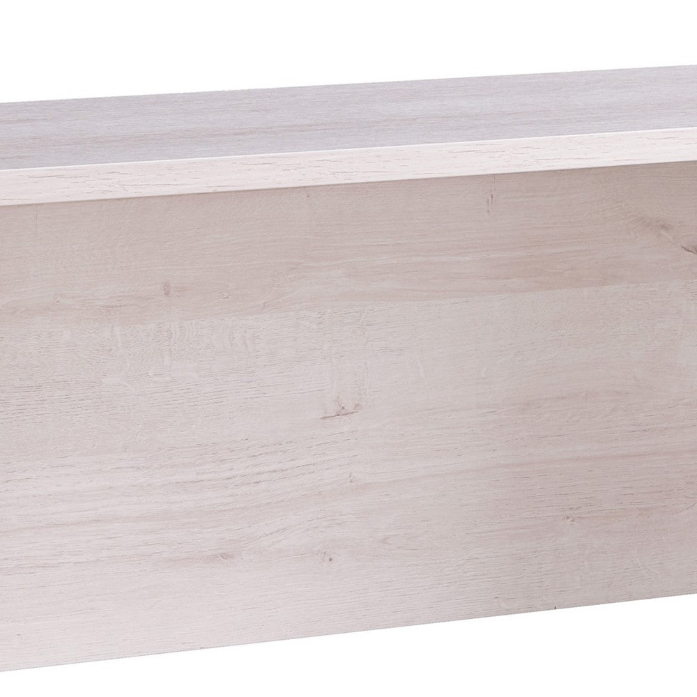 Rectangular Wooden Desk Return with Casters and Grain Details, White Oak - BM208937